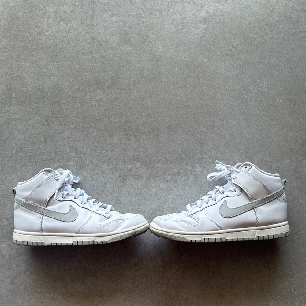 White and Gray High-Top Sneakers